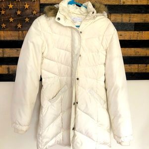 New York & Company Faux Fur hood lined puffer coat